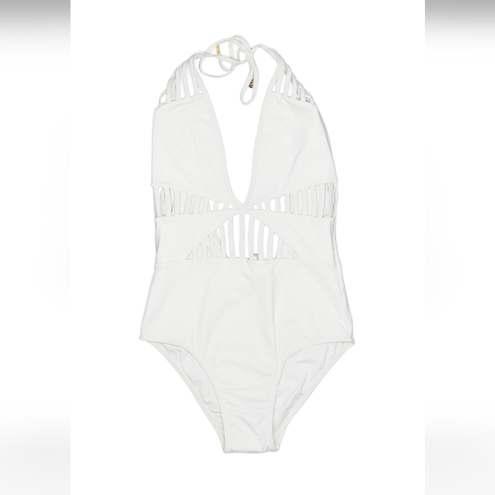 Sauipe White One Piece Swimsuit with Cutouts Size Medium